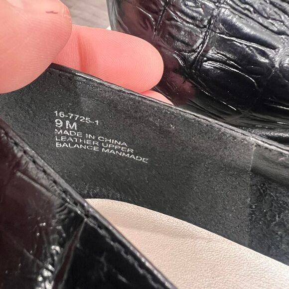 Y2K Chunky Square Toe Leather Croc Block Heels - Picture 6 of 7